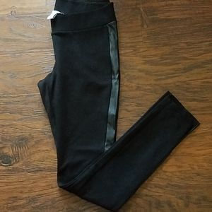 Whbm pleather striped leggings
